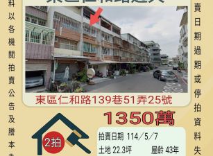 台南法拍屋-東區仁和路透天