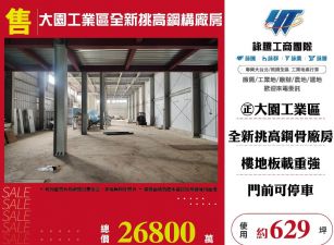大園工業區全新挑高鋼構廠房