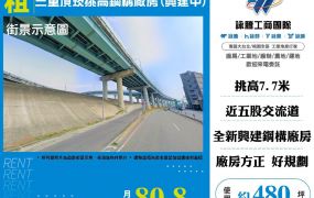 三重頂崁挑高鋼構廠房(興建中)1樓