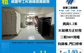 桃園甲工RC貨梯挑高廠房