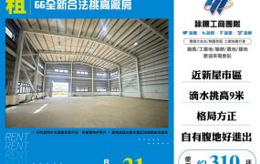 66全新合法挑高廠房