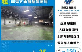 66旁大面寬超值廠房
