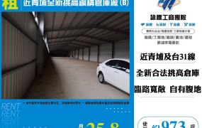 近青埔全新挑高鋼構倉庫廠