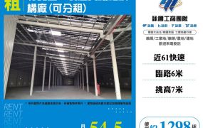 竹北近61快速大腹地鋼構廠(可分租)
