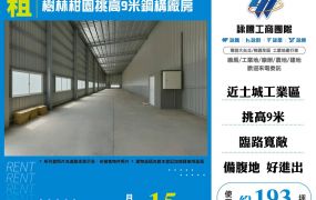 樹林柑園挑高9米鋼構廠房