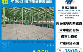 中壢台31腹地碼頭挑高廠房