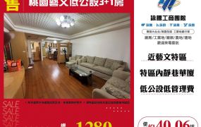 桃園藝文低公設3+1房