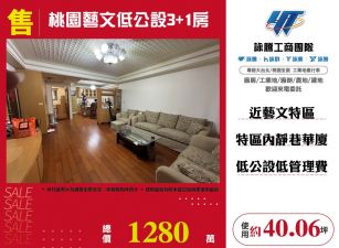 桃園藝文低公設3+1房