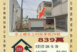 嘉義法拍屋-水上民享街大地坪透天