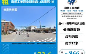 海湖工業區全新挑高12米合法廠房(A)182