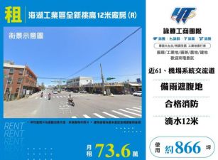 海湖工業區全新挑高12米合法廠房(A)182