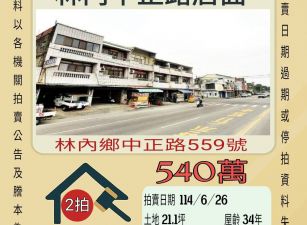 雲林法拍屋-林內中正路店面