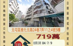 台中法拍屋-北屯國小三房平車