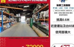近輔大大地坪挑高廠房