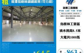 龍潭烏樹林鋼構廠房(可分租)
