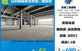 【租】全新楊梅氣派挑高二樓廠房FT07252