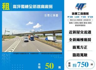 崙坪獨棟全新挑高廠房155