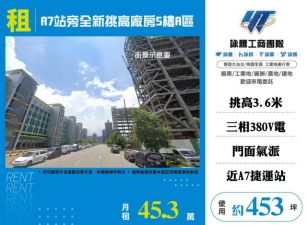 A7站旁全新挑高廠辦5樓/A區156