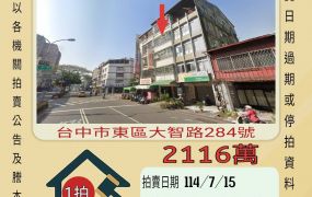 台中法拍屋-東區大智路店面