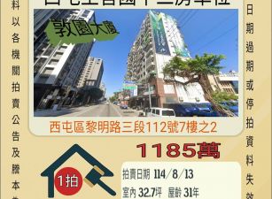 西屯至善國中三房車位-8/13開標