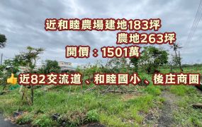 嘉縣中埔近和睦農場建地183坪   農地263坪