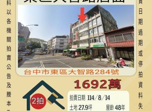 台中東區大智路店面-8/14開標