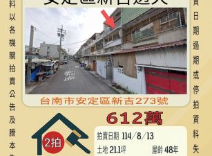 安定新吉透天-8/13開標