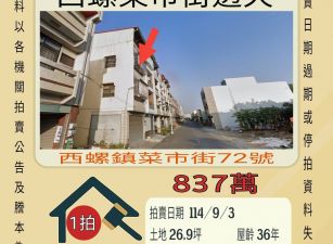 西螺菜市街透天-9/3開標