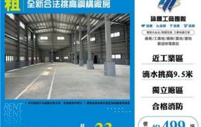 全新合法挑高鋼構廠房