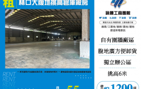 林口大腹地挑高倉庫廠房