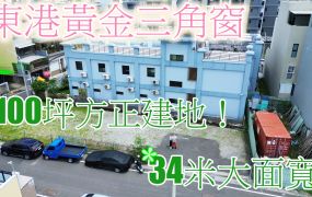 東港之星｜方正三角窗100坪｜34米大面寬｜近大鵬灣 ✨【總價】 2200萬 (單價22萬/坪) 稀有釋出： 東港精華地段，約100坪方正建地，超稀有三角窗，現況作停車場用。