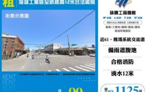 蘆竹廠房出租-海湖工業區全新挑高12米合法廠房