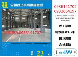 全新合法挑高鋼構廠房
