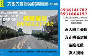 大園大馬路旁挑高廠房/可分租