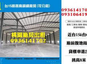 台15線挑高鋼構廠房(可分租)