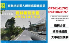 樹林廠房出租-近柑園大橋挑高鋼構廠房