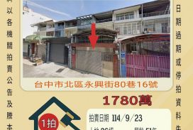 台中北區中國醫透天-9/23開標