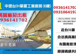 中壢廠房出租-台31單層工業廠房