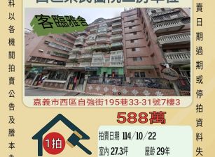 嘉義榮民醫院三房車位-10/22開標