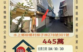 水上柳子林透天-10/30開標