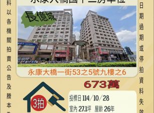 永康大橋國中三房車位-10/28開標