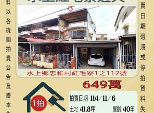 水上紅毛寮透天-11/4開標
