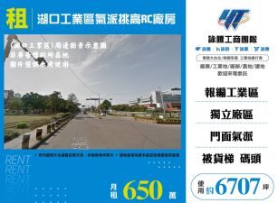 湖口工業區氣派挑高RC廠房