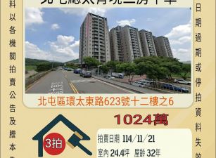 台中北屯總太清境三房平車-11/21開標