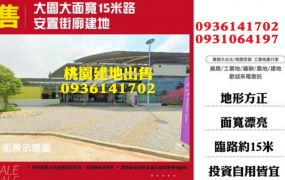 大園建地-大面寬15米路-安置街廓建地