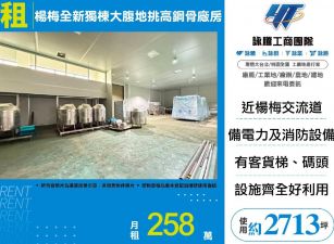 楊梅全新獨棟大腹地挑高鋼骨廠房