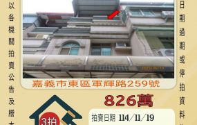 嘉義東區軍輝路透天-11/19開標