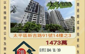 太平樹孝商圈三房雙平車-11/19開標