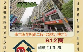 南屯黎明路三房-11/25開標