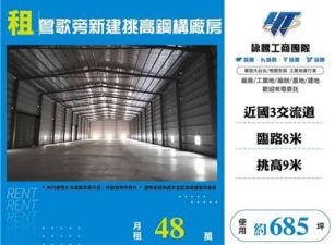 鶯歌旁新建挑高鋼構廠房